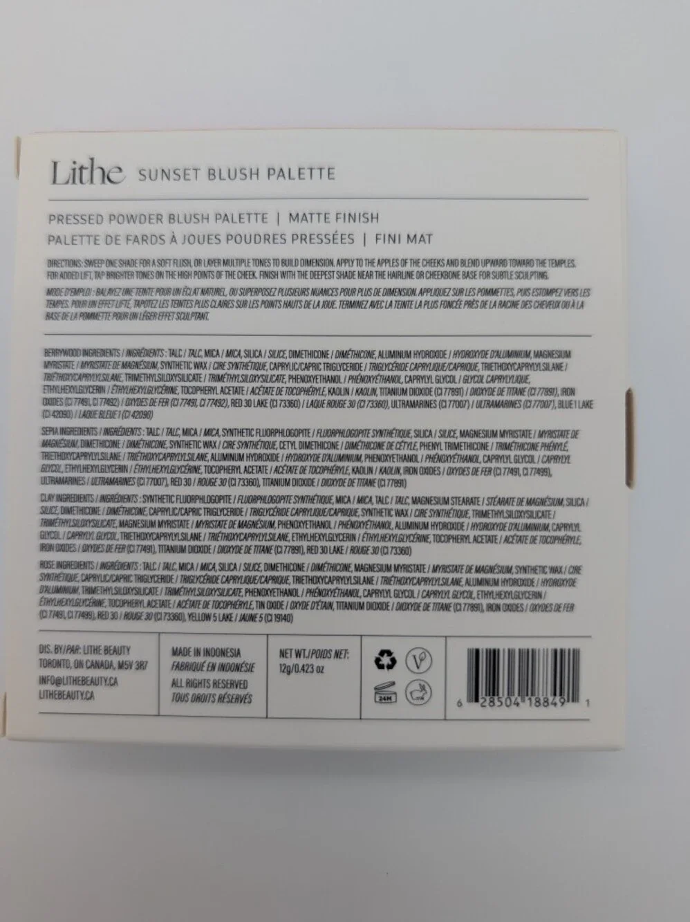 Lithe Beauty Sunset Blush Face Palette Quad